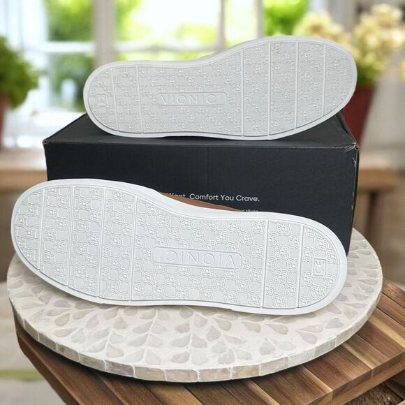 Vionic Kimmie Orthotic Leather Arch Support Slip-On Comfort Casual Sneakers Wome - Picture 9 of 13